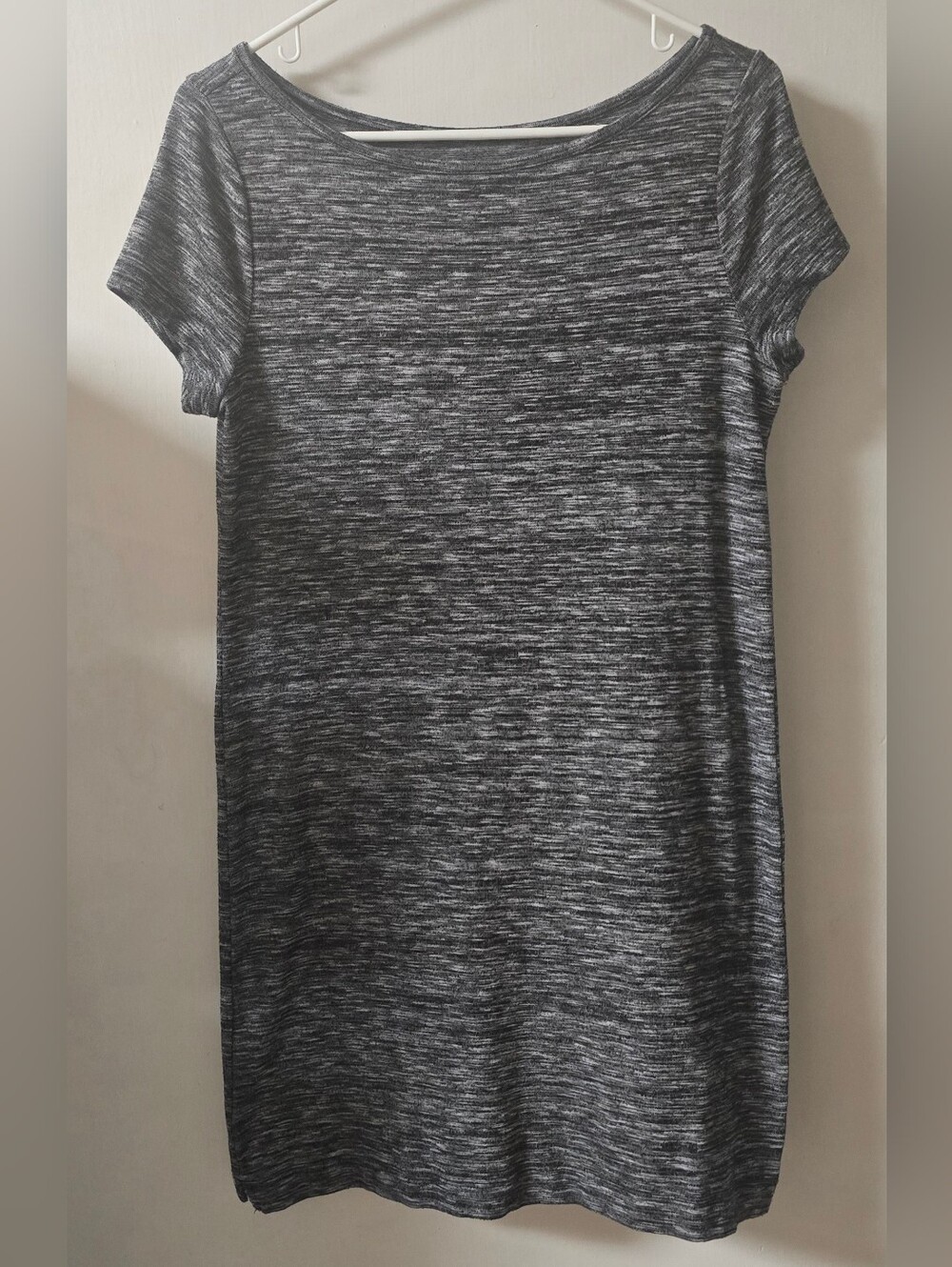 LOFT Gray Space-Dye Short Sleeve Dress - Size Medium